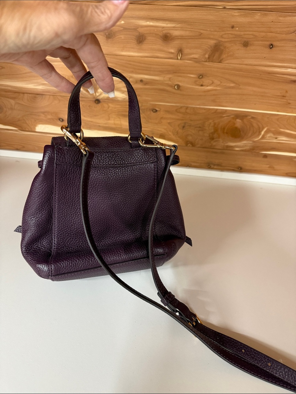 Michael Kors Deep Plum Pebbled Leather Mini Backpack - Picture 2 of 3
